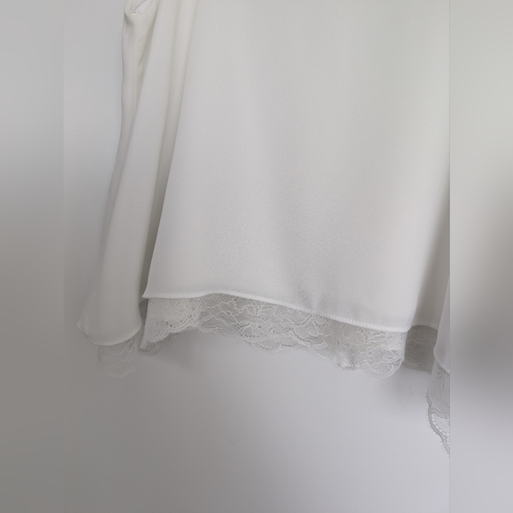 Zara White Top with Lace L - Picture 3 of 5